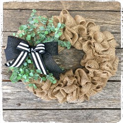 Burlap Spring Wreath $55