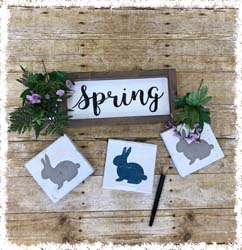 Spring Sign and Double-Sided Blocks 13.5"x6" $48