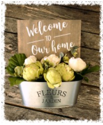 Welcome Flower Bucket $48