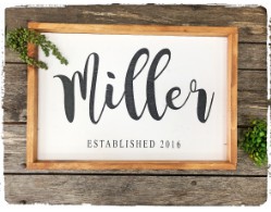 Large Family Name Sign $65