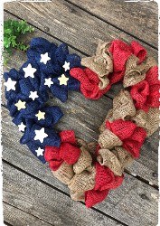 Patriotic Circle Wreath (heart no longer available) $50.00