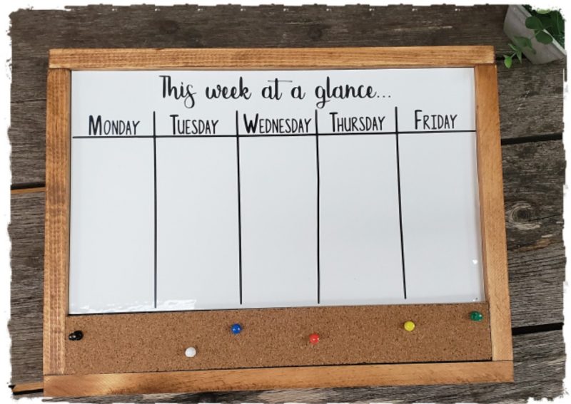 Weekly Whiteboard Schedule (5 days) The Crafty Nest DIY