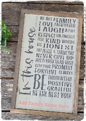 In this House/In this Family Sign (framed)$52.00