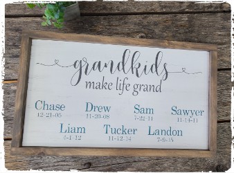 Framed Grandparent Sign- $48.00