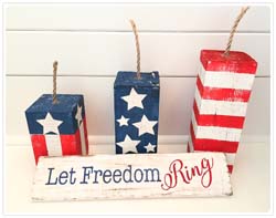 Set of Wooden Firecrackers  10", 8", 6" $48